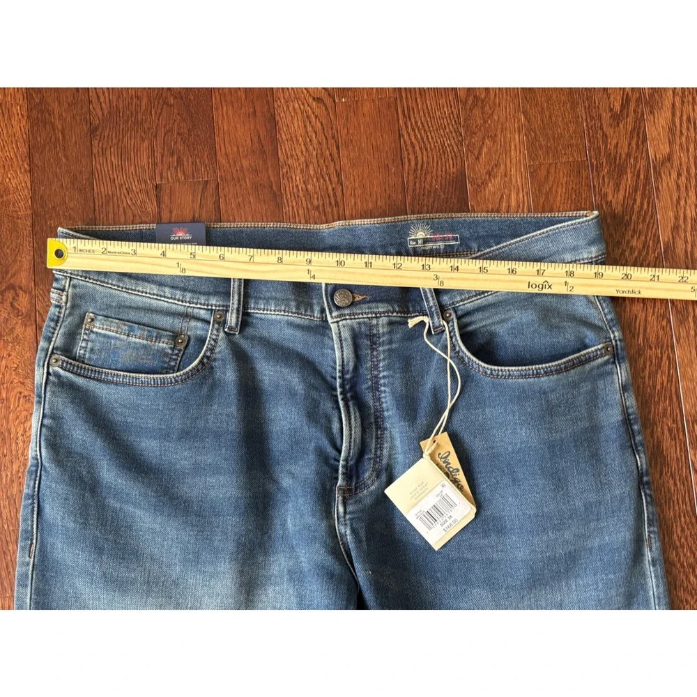 Faherty Stretch Terry Jeans Mens 38x32 Indigo Blue Straight Leg MBC0025 NEW